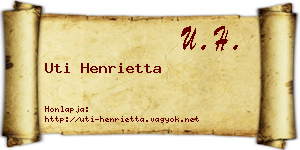 Uti Henrietta névjegykártya
